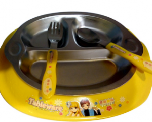 Set Plate Hadiah Stainless Steel Kanak-kanak Makan dengan Bahagian