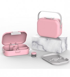 Portable Handbag Lunch Box Japanese Double Fruit Tray Food Carrier Picnic Box