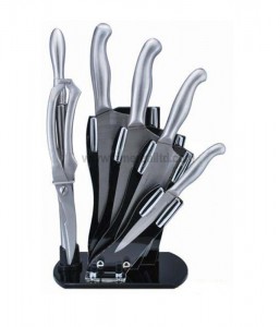 Stainless Steel Kitchen Knife Set With Acrylic Holder Kns-C006