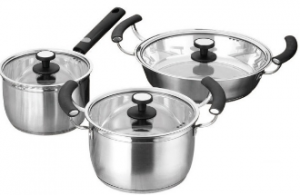 Stainless Steel Cookware Set Cooking Pot Casserole Frying Pan S119