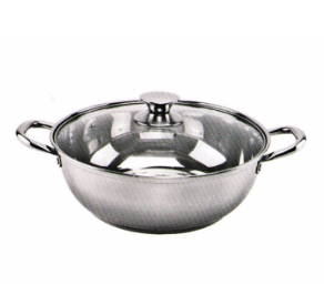 Stainless Steel Two Flavor Round Pot with Cover HP011