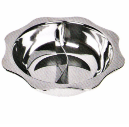 Stainless Steel Two Flavor Square Hot Pot with One Stainless Steel Division Plates HP008
