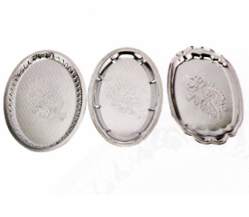 Rumah Tangga Stainless Steel dapur Oval Plat Pola Dekorasi Tray Sp051