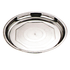 Stainless Steel Kitchenware Round Tray with Decorative Pattern Sp022