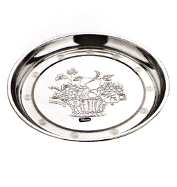 Stainless Steel Kitchenware Decorative Pattern Round Tray Sp024