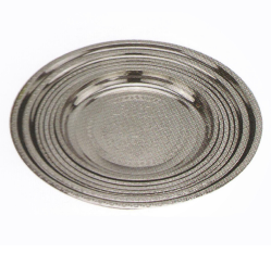 Stainless Steel Kitchenware Round Tray with Decorative Pattern Sp027