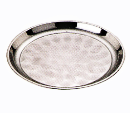 Stainless Steel Kitchenware Decorative Pattern Round Plate Tray / Dinner Plate Sp026