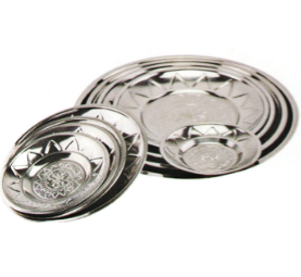 Home Application Stainless Steel Kitchenware Oval Tray in Round Design Dinner Plate Sp034