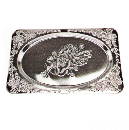 Home Application Stainless Steel Kitchenware Decorative Pattern Tray Sp038