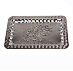Stainless Steel Kitchenware Oval Tray with Decorative Pattern Sp039