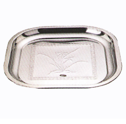Top Suppliers Home Electronic Appliances -
 Stainless Steel Kitchenware Square Decorative Pattern Tray with Broad Edge Sp042 – Long Prosper