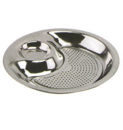 Stainless Steel Kitchenware Oval Tray in Round Design Service Tray for Steamed Dumpling Sp011