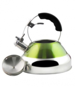 China Factory Stainless Steel 201 Green Whistling Kettle Skw009