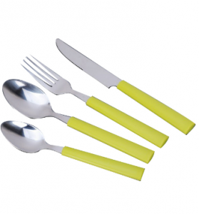 Stainless Steel Dinner Cutlery Set with Colorful Plastic Handle No. P03