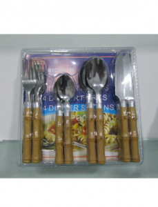 Factory supplied Stainless Steel Soup Pot -
 Stainless Steel Dinner Cutlery Sets with Bamboo Handle No. CT16-B03 – Long Prosper