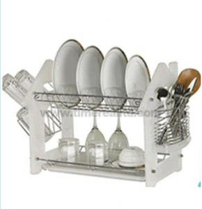 16 "staal kombuis Dish Rack drainer met Plastic Side Board