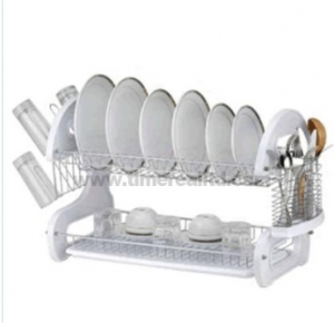 Metal Wire Kitchen Dish Rack Plastic Board No. Dr16-Bp04