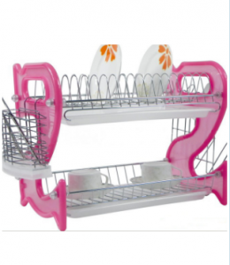Hot New Products Kitchen Storage Basket -
 2 Layers Metal Wire Kitchen Dish Rack Plastic Board No. Dr16-Bp03 – Long Prosper