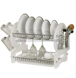 2 Layers Metal Wire Eldhús Dish Rack nr Dr16-8bp