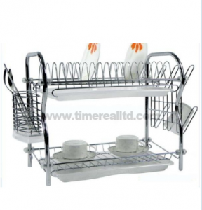 2 Layers Metal Wire Kitchen Dish Rack No. Dr16-Rb