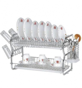 2 Layers Metal Wire Kitchen Dish Rack No. Dr16-Bb