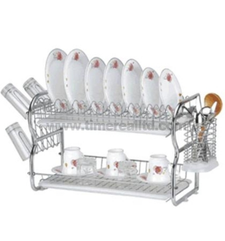 Factory wholesale Lunch Box Container For Kids -
 2 Layers Metal Wire Kitchen Dish Rack No. Dr16-Bb – Long Prosper