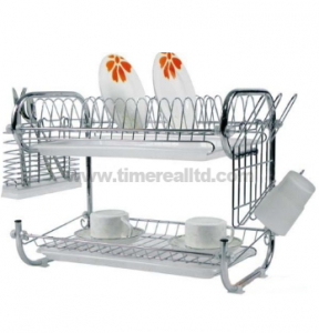 2 Layers Metal Wire Kitchen Dish Rack No. Dr16-9b
