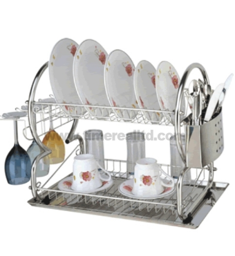 OEM Manufacturer 18 -10 Stainless Steel Cookware -
 2 Layers Metal Wire Kitchen Dish Rack No. Dr16-8b – Long Prosper