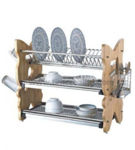 3 straturi de bucătărie de sârmă de metal Dish Drainer Rack