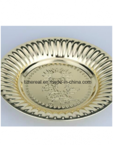 Super Purchasing for Disposable Party Tableware -
 Golden Color Stainless Steel Soup Plate with Flowers – Long Prosper