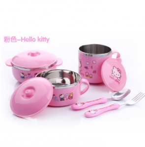 Зэвэрдэггүй ган Hello Kitty хоолны Set