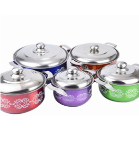 African Stainless Steel Cooking Pot with Painting Sp103