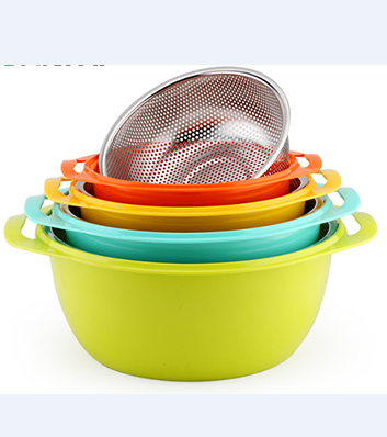 Well-designed National Food Processor -
 2PCS Vegetable Stainless Steel Drain Basket And Plastic Basin – Long Prosper