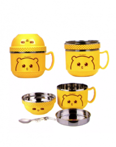 4 Set Series Stainless Steel Children Cartoon Cups and Lunch Box Scc007