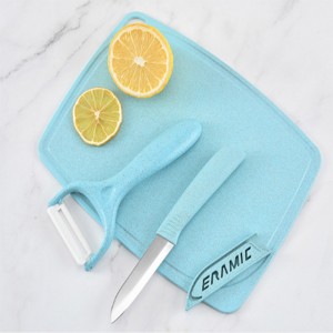 Baby Supplementary Food Knife Set Wheat Straw 4PCS Ceramic Knife Set Fruit Plate Chopper Grater