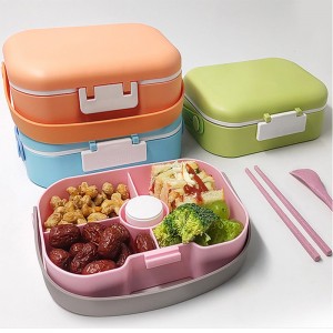 Portable Handbag Lunch Box Japanese Double Fruit Tray Food Carrier Picnic Box