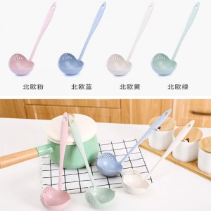 2 In 1 Anti Scalding Environmental Protection Wheat Straw Soup Spoon Slotted Ladle