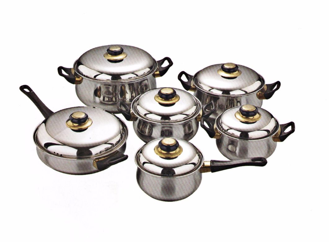 Home Appliance 12PCS Stainless Steel Cooking Pot and Frying Pan PP004