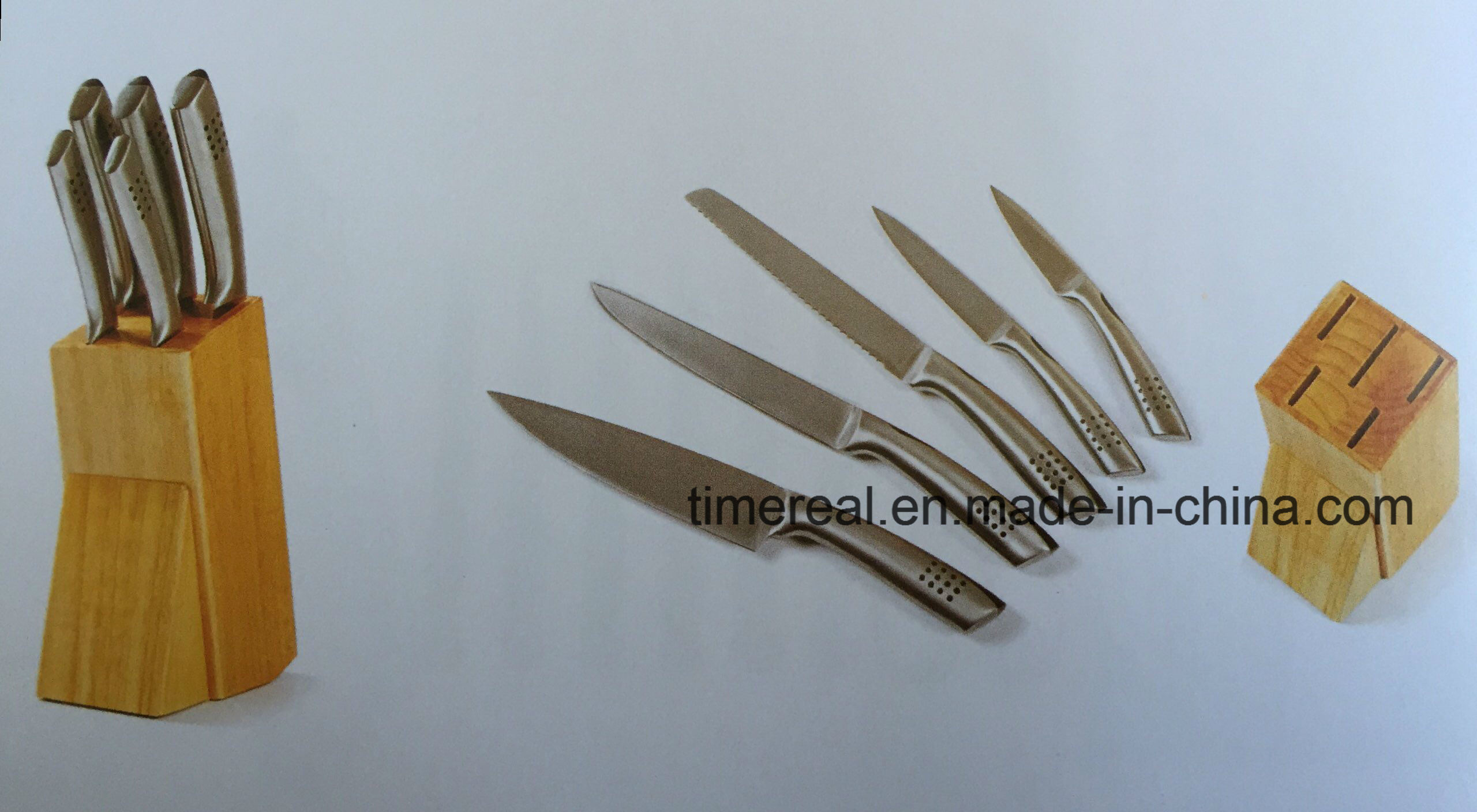 High reputation Nylon Kitchen Utensil -
 Stainless Steel Kitchen Knives Set with Painting No. Fj-0060 – Long Prosper