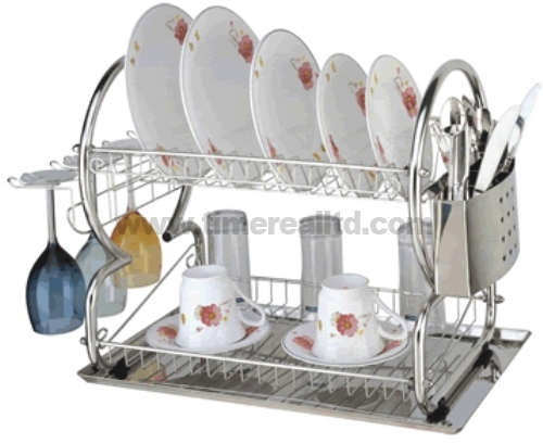 2017 wholesale price Tea Kettle -
 2 Layers Metal Wire Kitchen Dish Rack No. Dr16-8b – Long Prosper