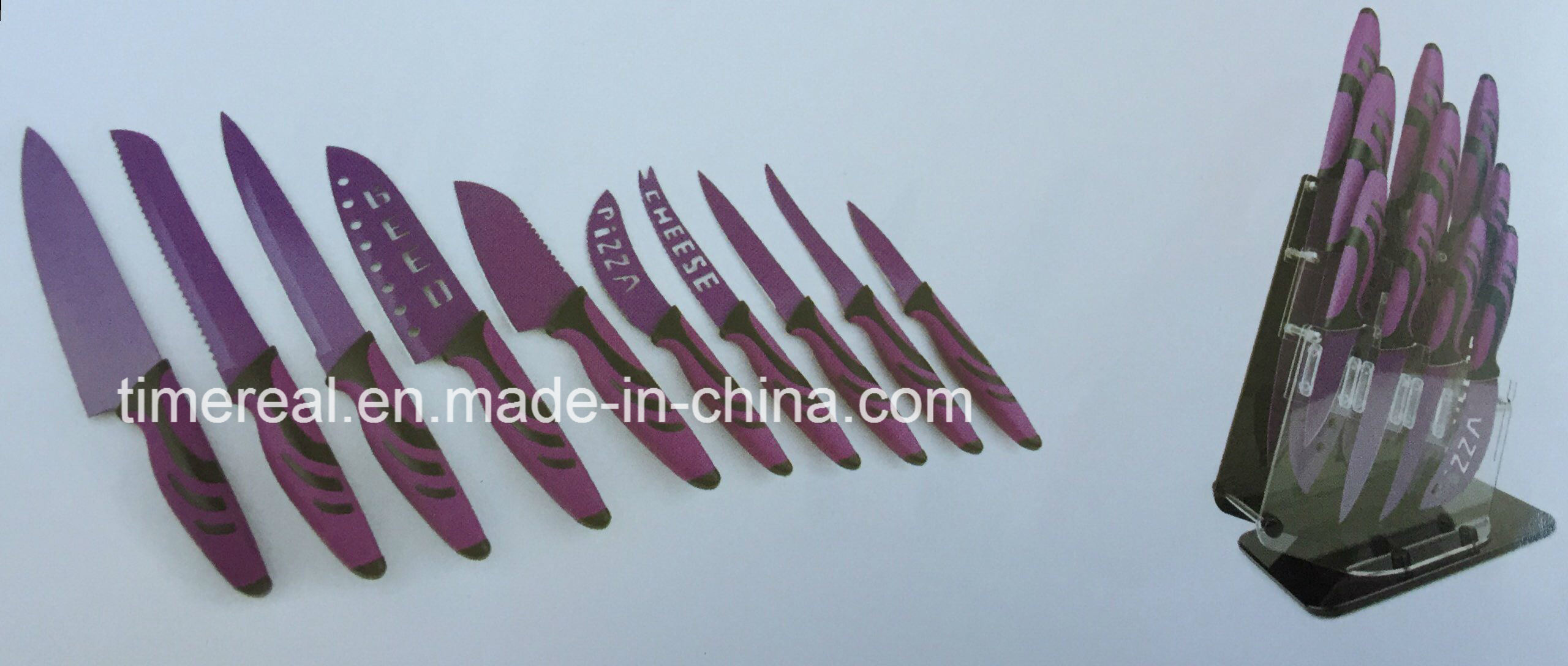 OEM Customized Cutting Finger Guard -
 Stainless Steel Kitchen Knives Set with Painting No. Fj-0035 – Long Prosper