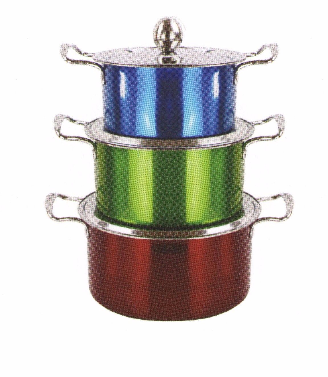 3PCS Stainless Steel Cooking Pot with Painting PP002