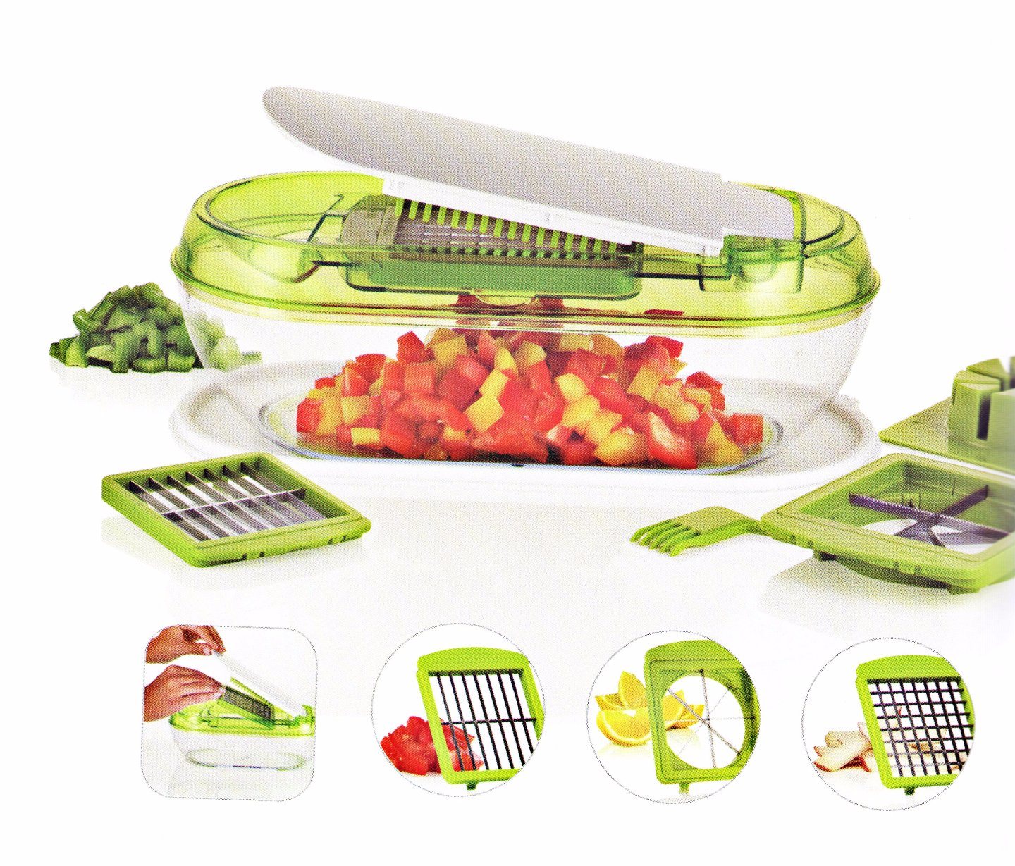 2017 China New Design Kitchen Cutting Tools -
 7PCS Home Appliance Plastic Food Processor Vegetable Chopper Food Machine Cg064 – Long Prosper