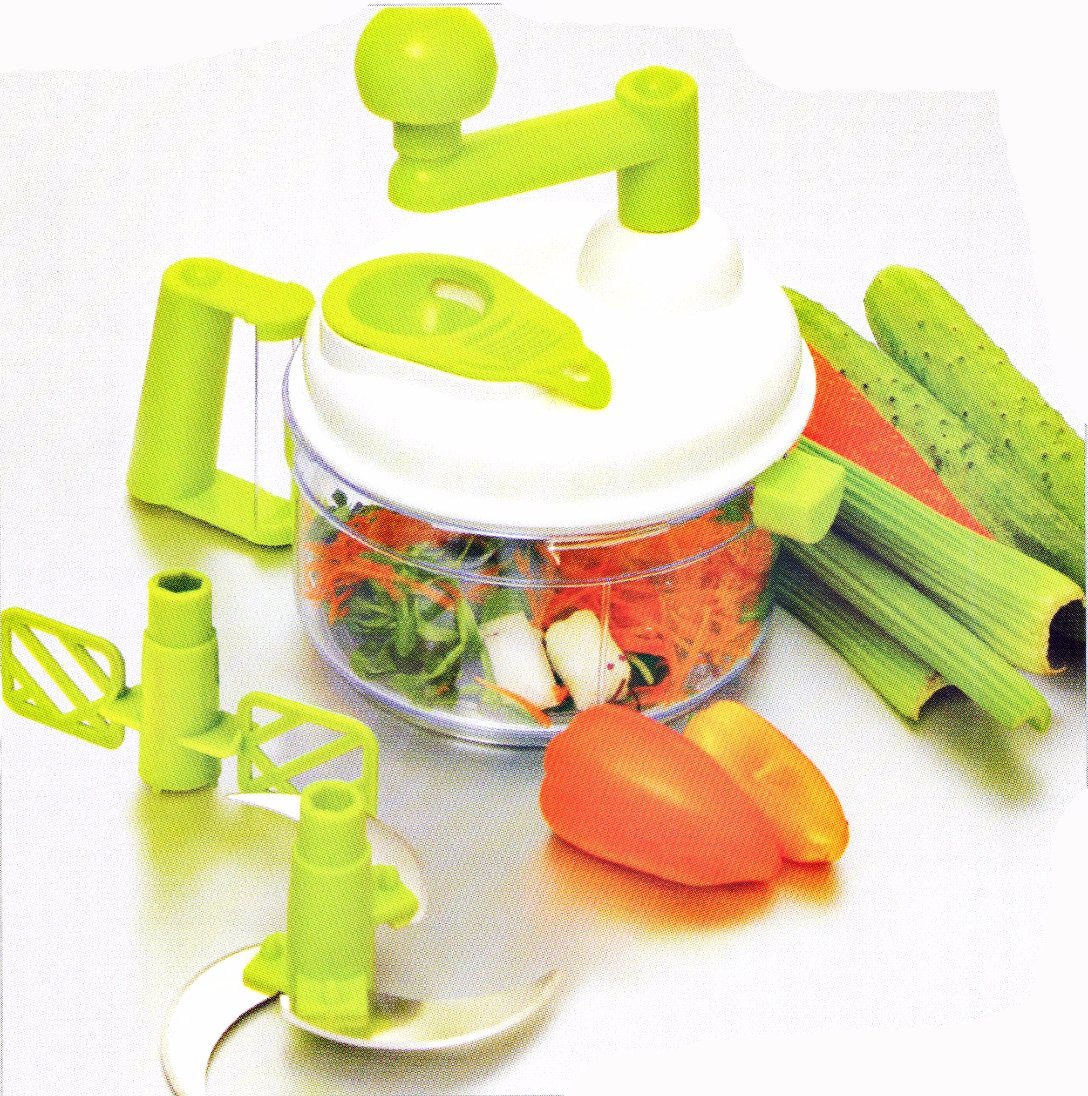 3 in 1 Plastic Food Processor Vegetable Chopper Cutting Machine Cg041