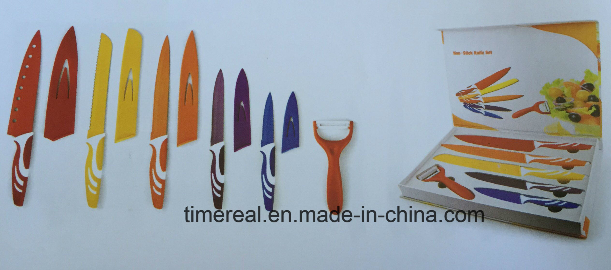Stainless Steel Kitchen Knives Set with Painting No. Fj-008