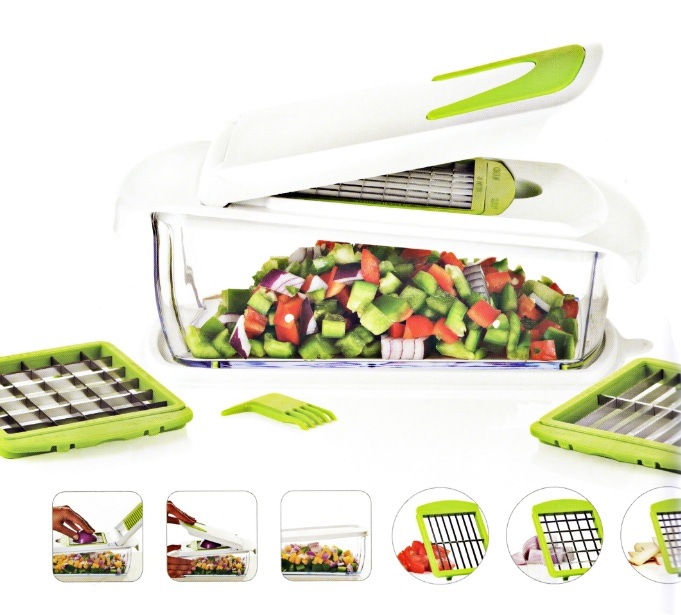 3 in 1 Plastic Food Processor Vegetable Chopper Cutting Machine Set Cg052