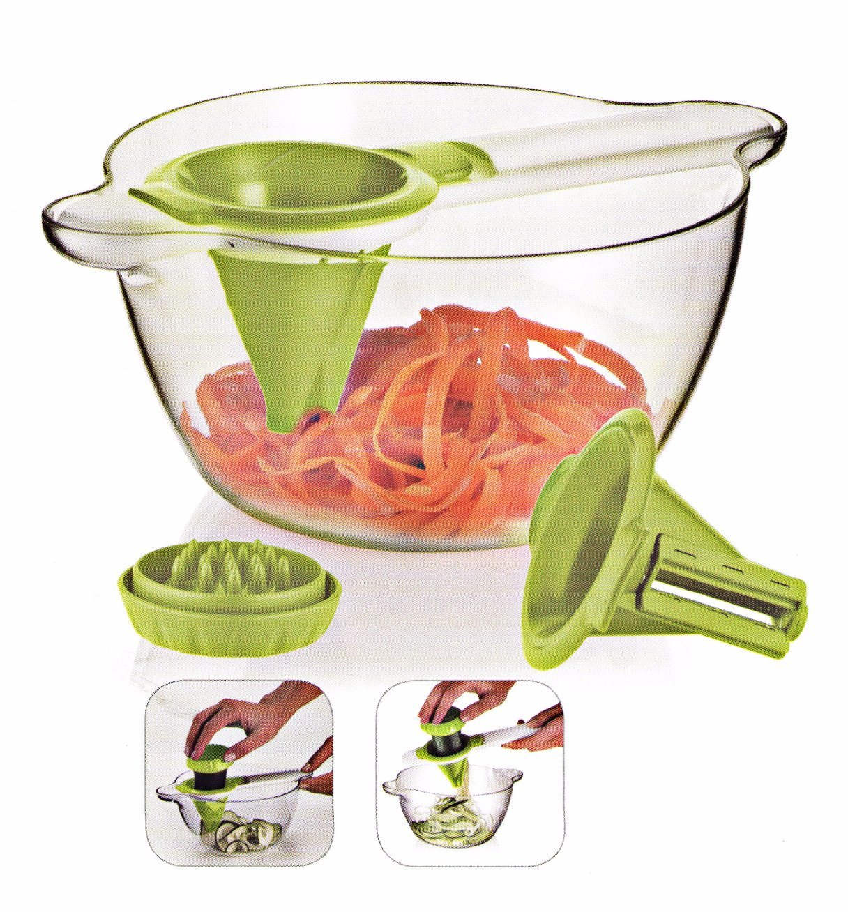 One of Hottest for Color Plates Sets -
 2 in 1 Home Appliance Plastic Food Processor Vegetable Chopper Cutting Machine Cg026 – Long Prosper