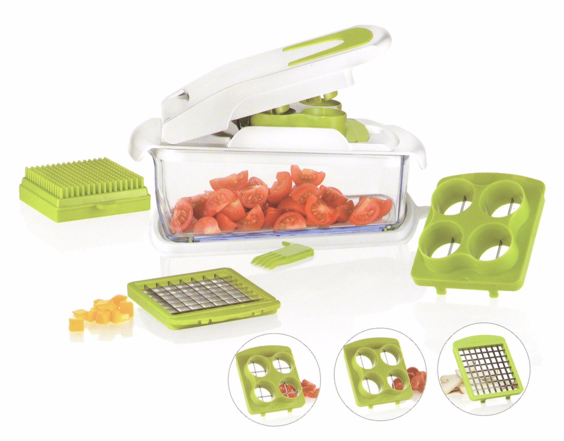 3 in 1 Plastic Food Processor Vegetable Chopper Cutting Machine Cg061