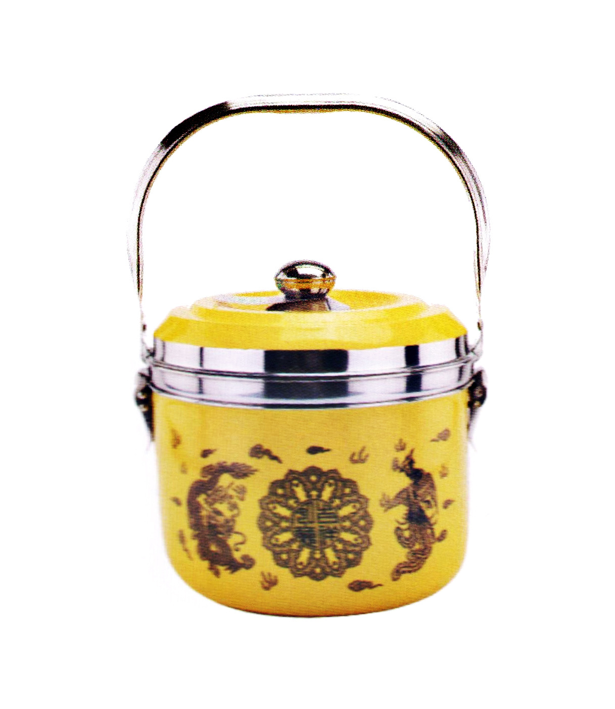 Fashion Stainless Steel Decorative Pattern Fire Free Reboiler Pot with Handle Cp016