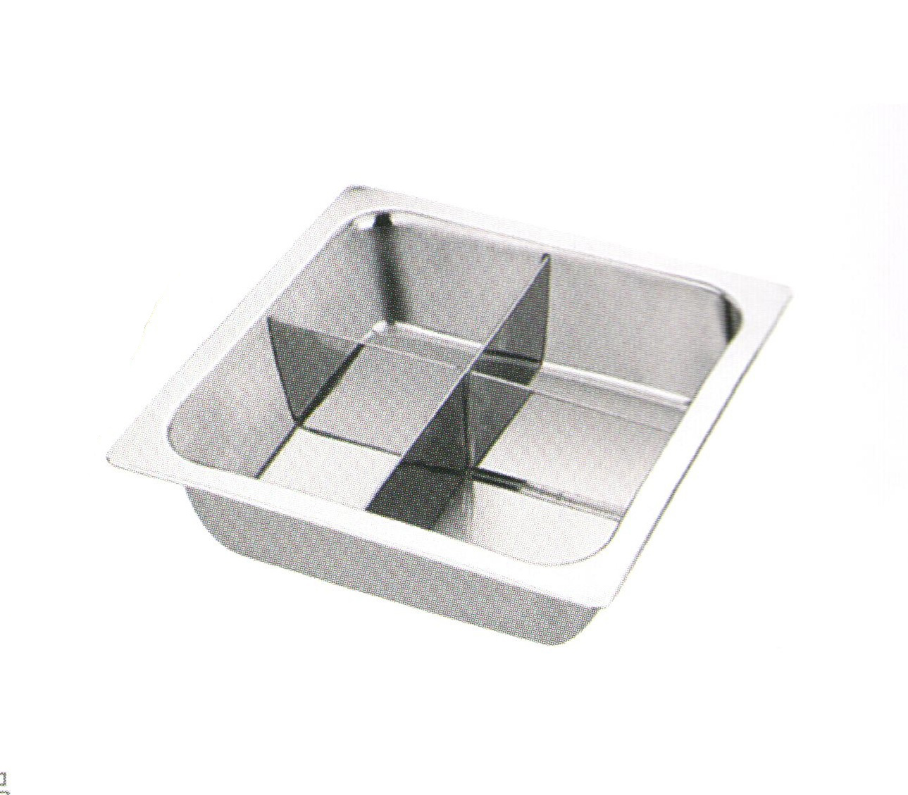 Stainless Steel Four Flavor Square Hot Pot with Two Stainless Steel Division Plates HP006